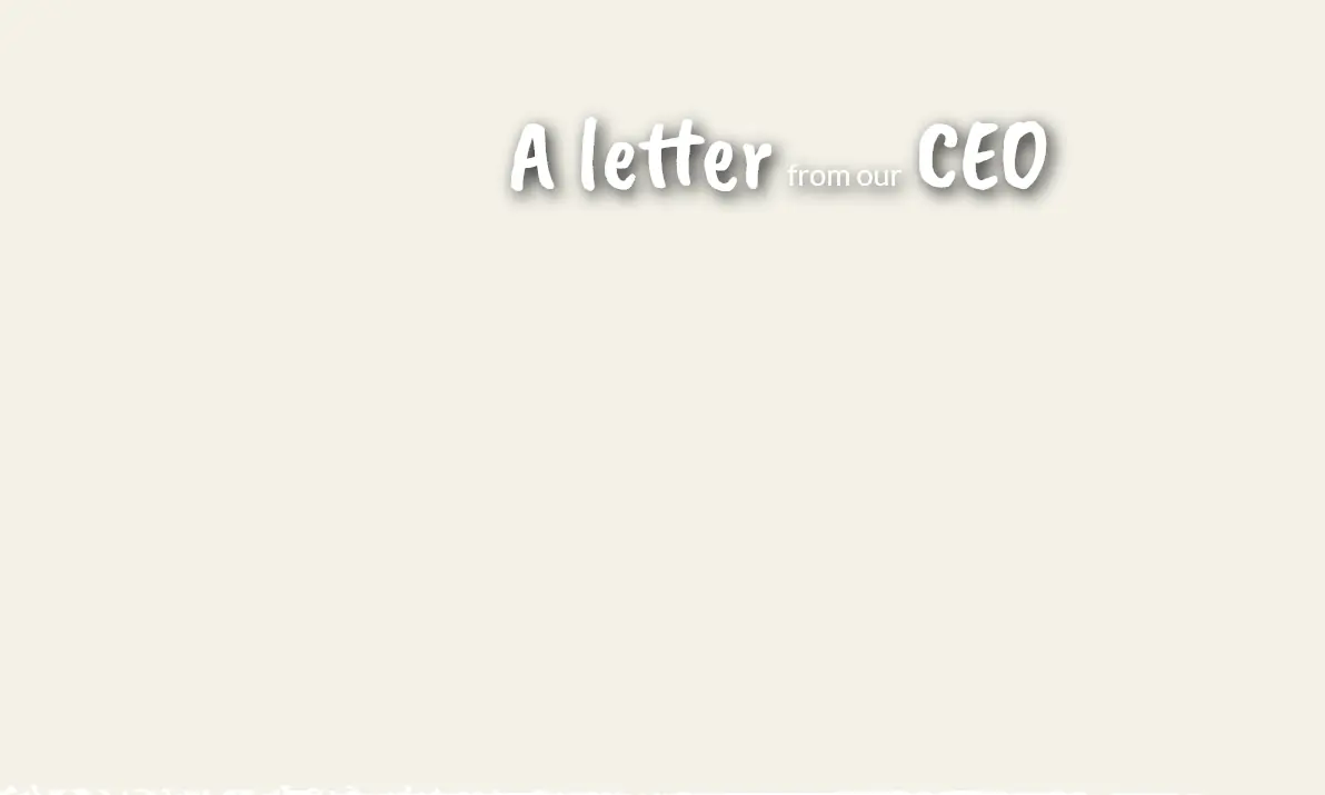 Holiday Letter from our CEO