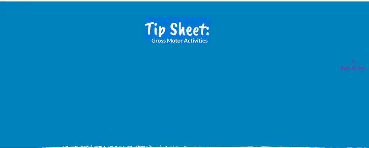 TIP SHEET: GROSS MOTOR ACTIVITIES-Horizons For Homeless Children